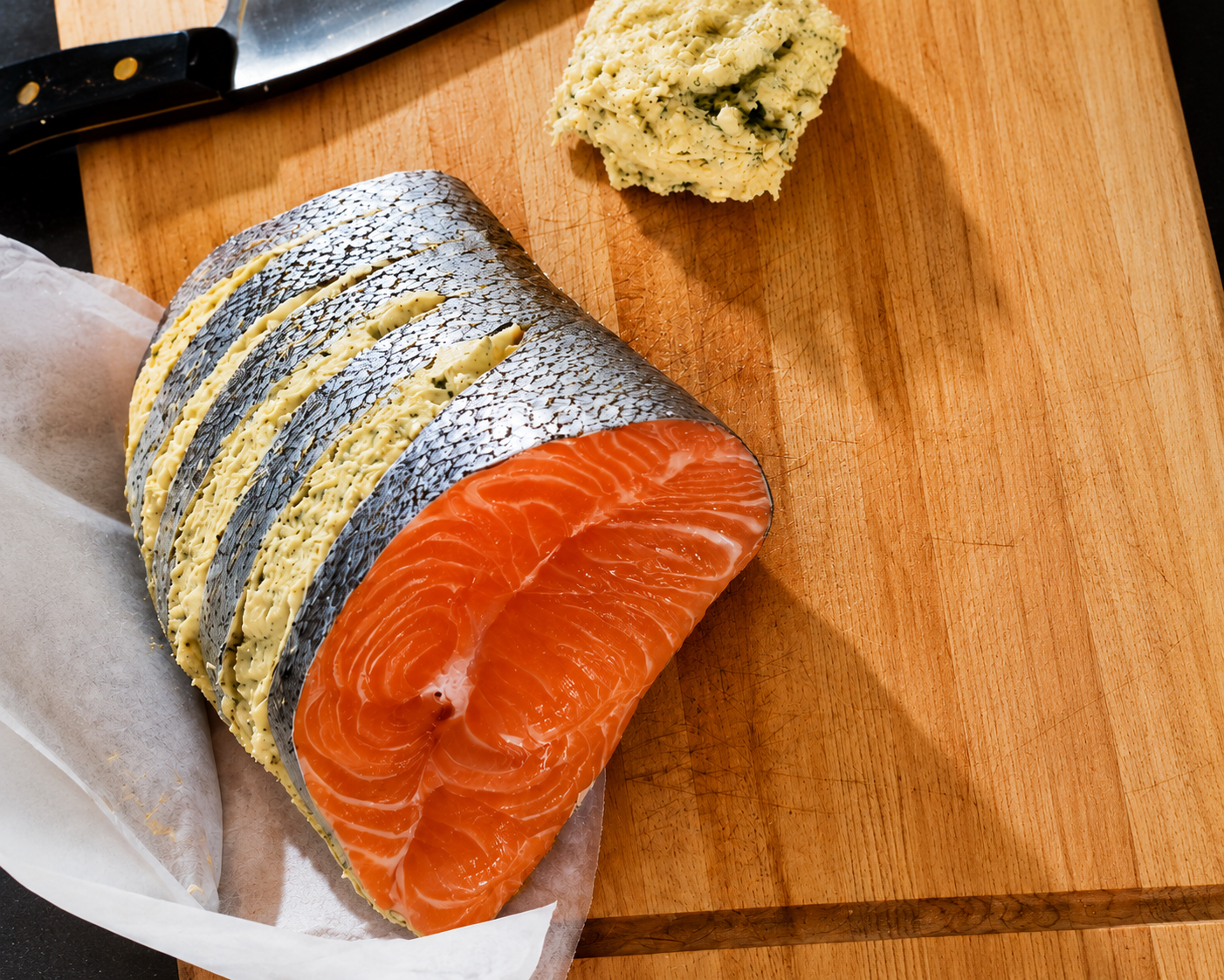 Salmon with smoked butter